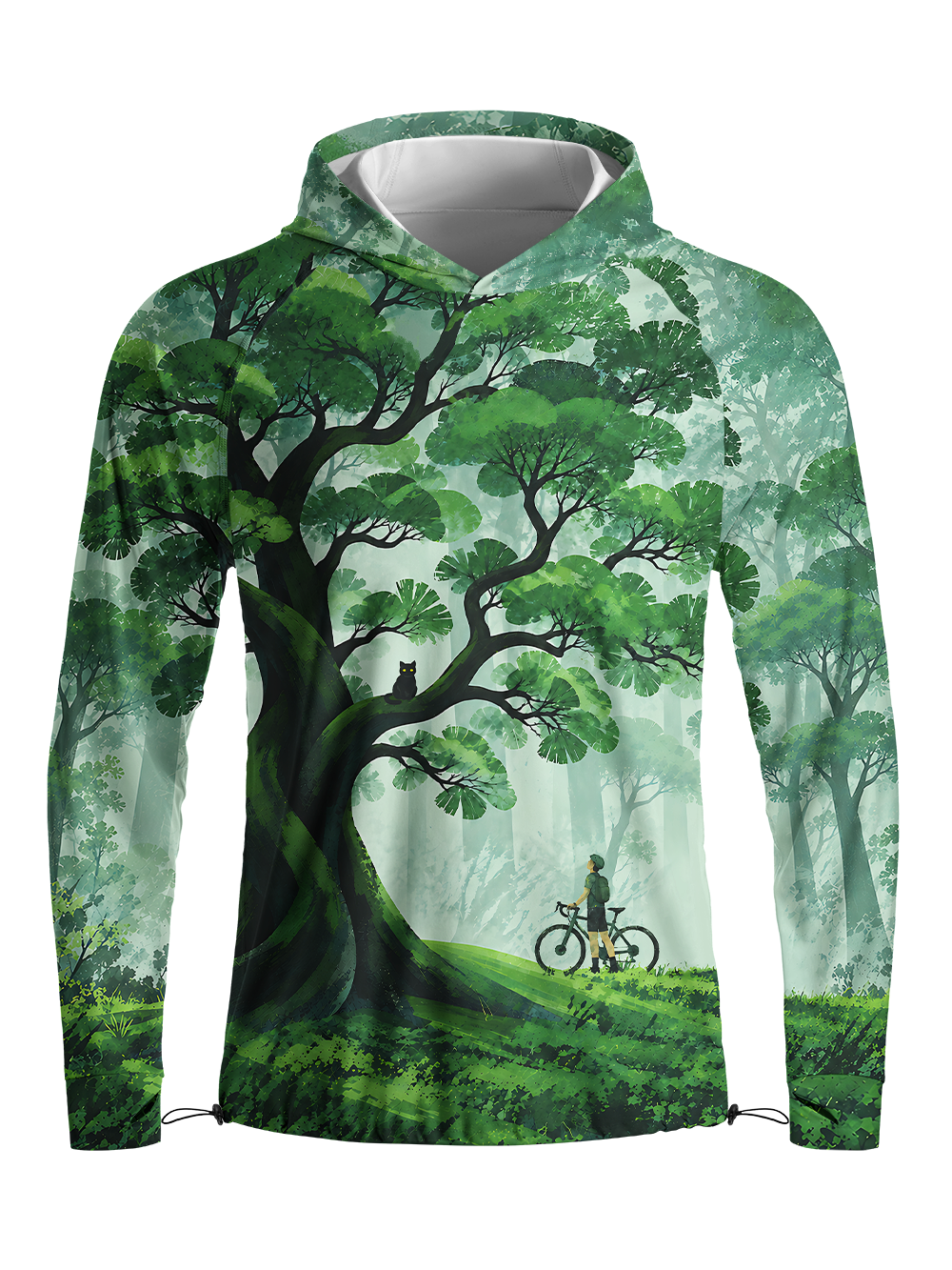 Orionride Forest Sanctuary Long Sleeve Cycling Hoodie Shirt