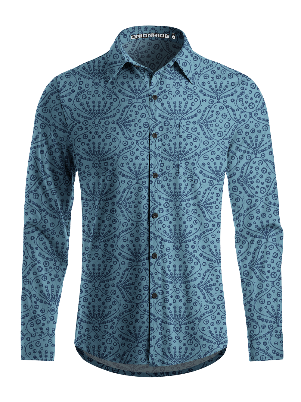 Orionride Mechanical Elegance Men's Stretchy Breathable Long Sleeve Gravel Shirt