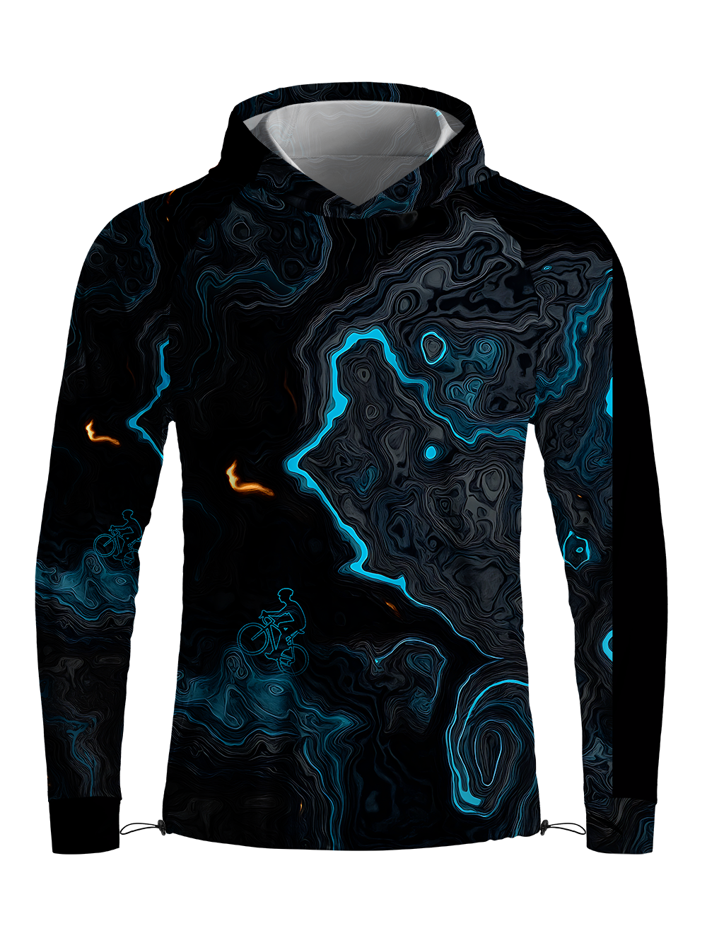 Orionride Luminous Terrain Map Long Sleeve Cycling Hoodie Shirt