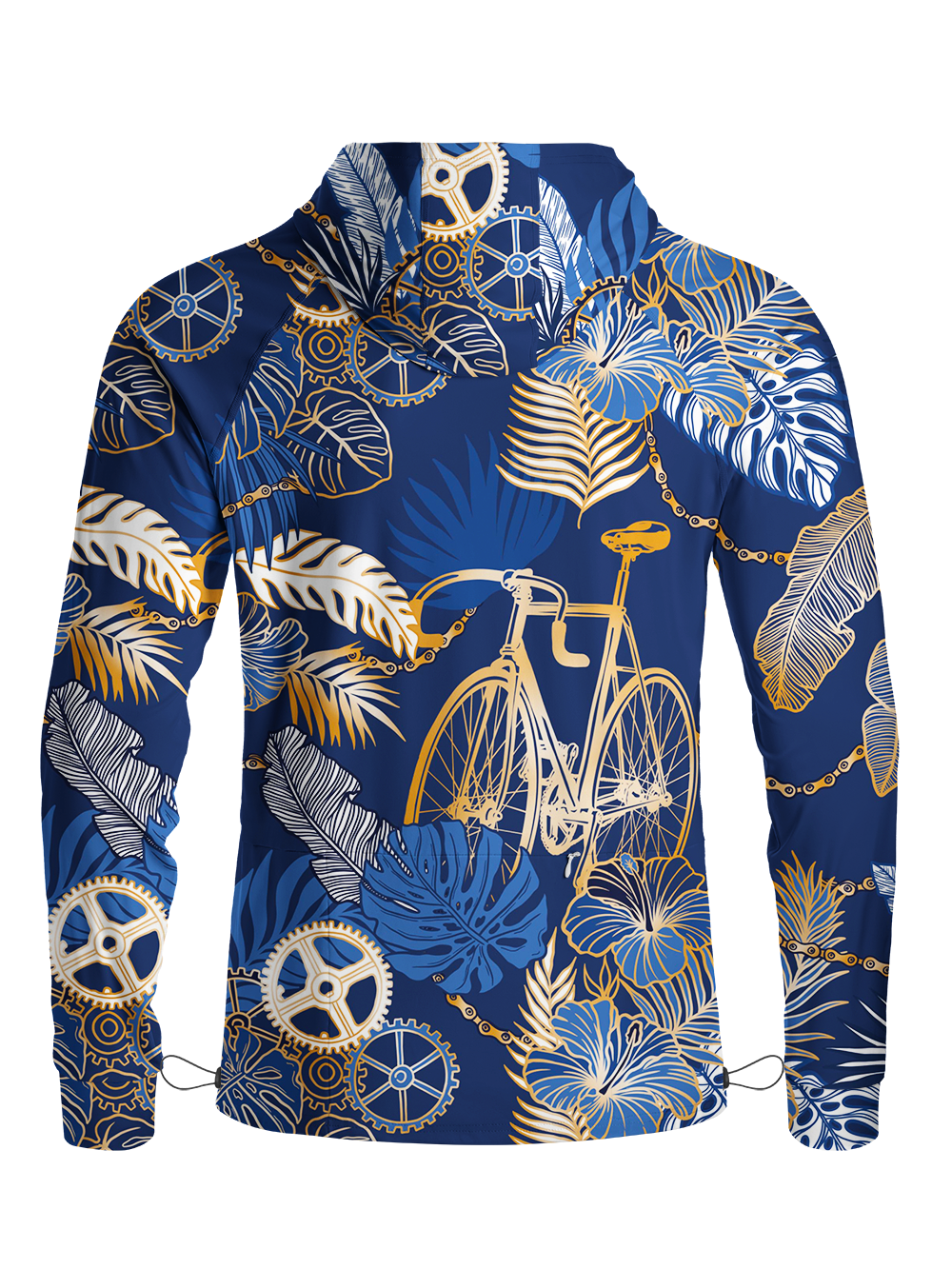 Orionride Hawaiian Plants Long Sleeve Cycling Hoodie Shirt