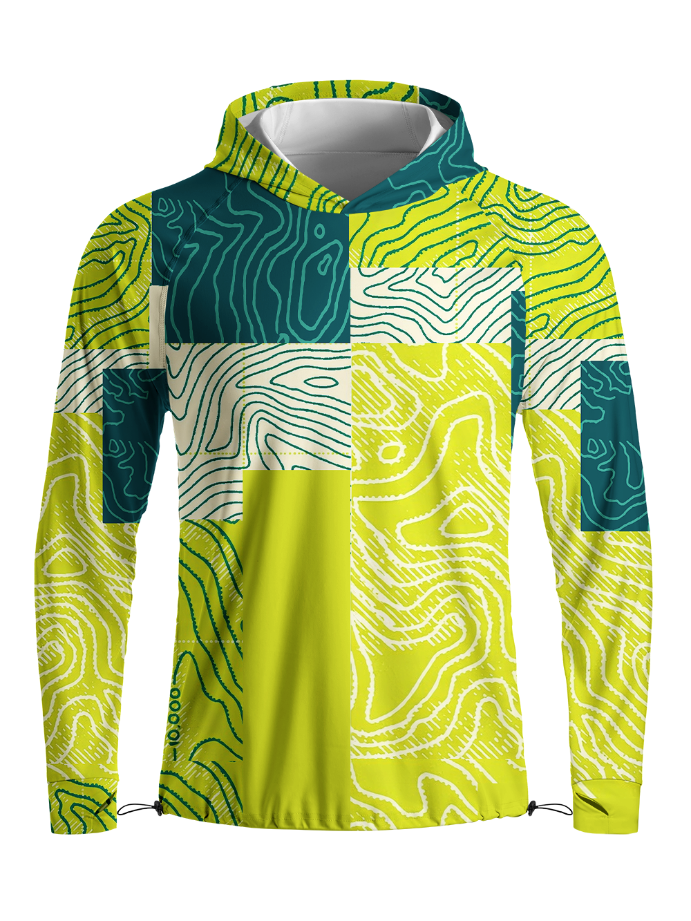Orionride Topographic Map Long Sleeve Cycling Hoodie Shirt