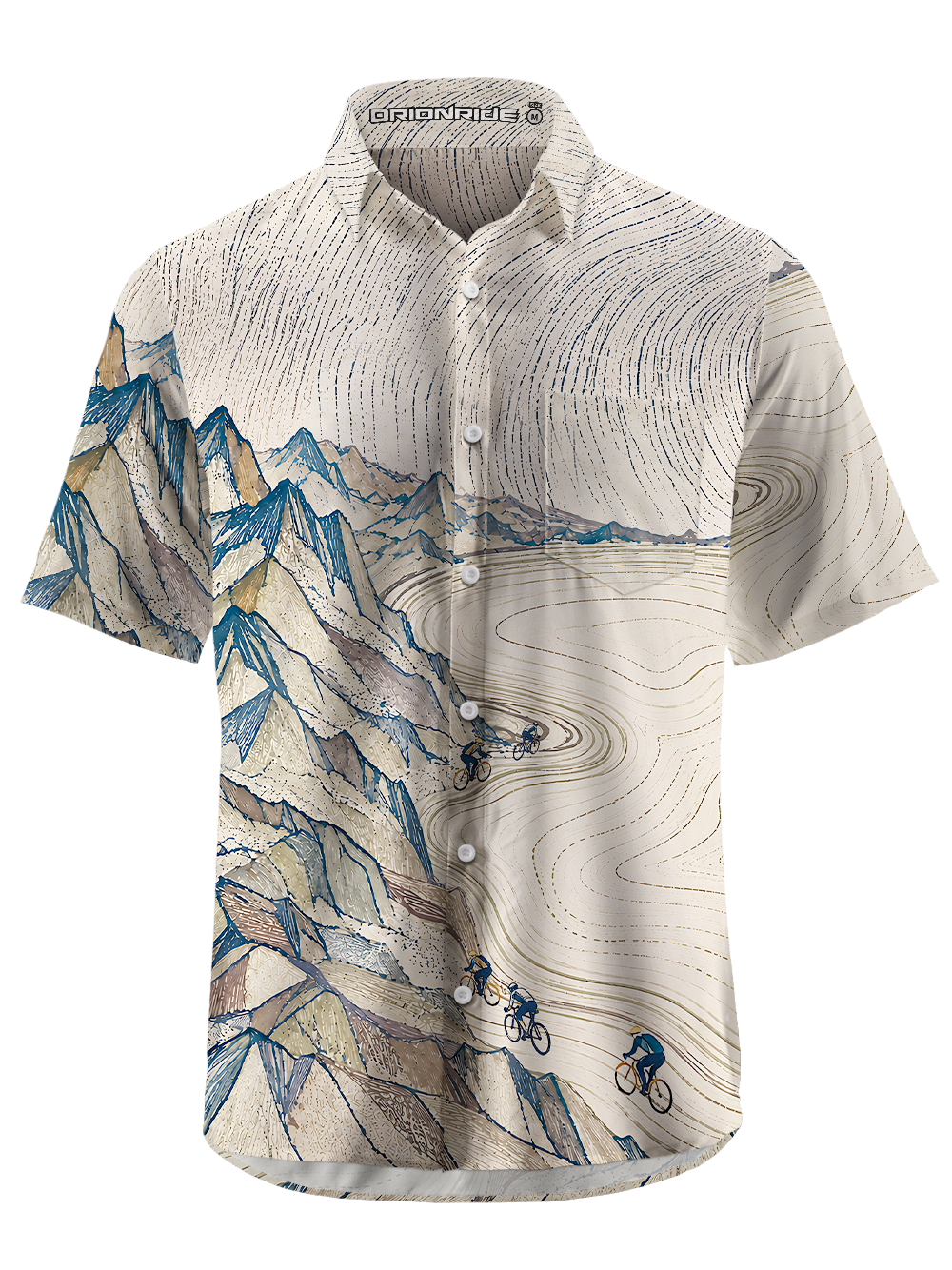 Orionride Topographic Flow Zipper Pockets Ultra Lightweight Short Sleeves Gravel Shirt