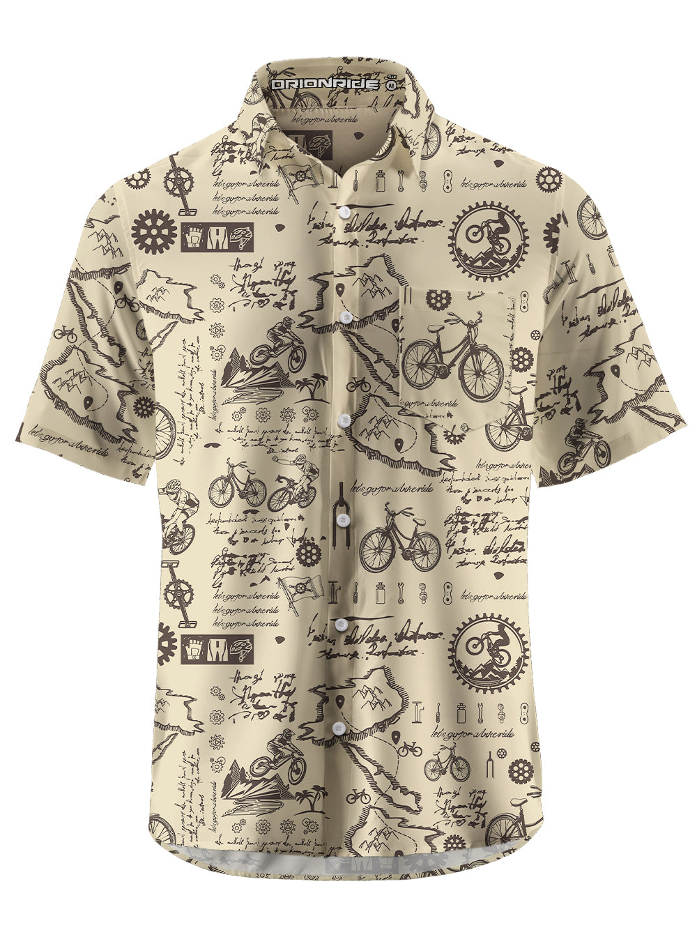 Orionride Cycling Diary Zipper Pockets Ultra Lightweight Short Sleeves Gravel Shirt