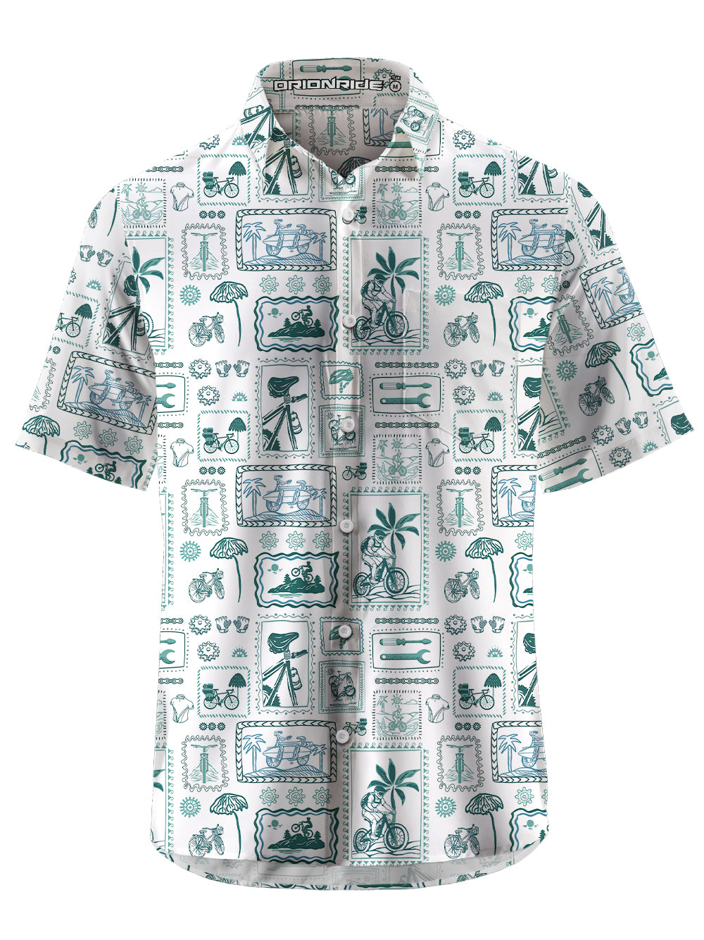 Orionride Memory Stamp Zipper Pockets Ultra Lightweight Short Sleeves Gravel Shirt