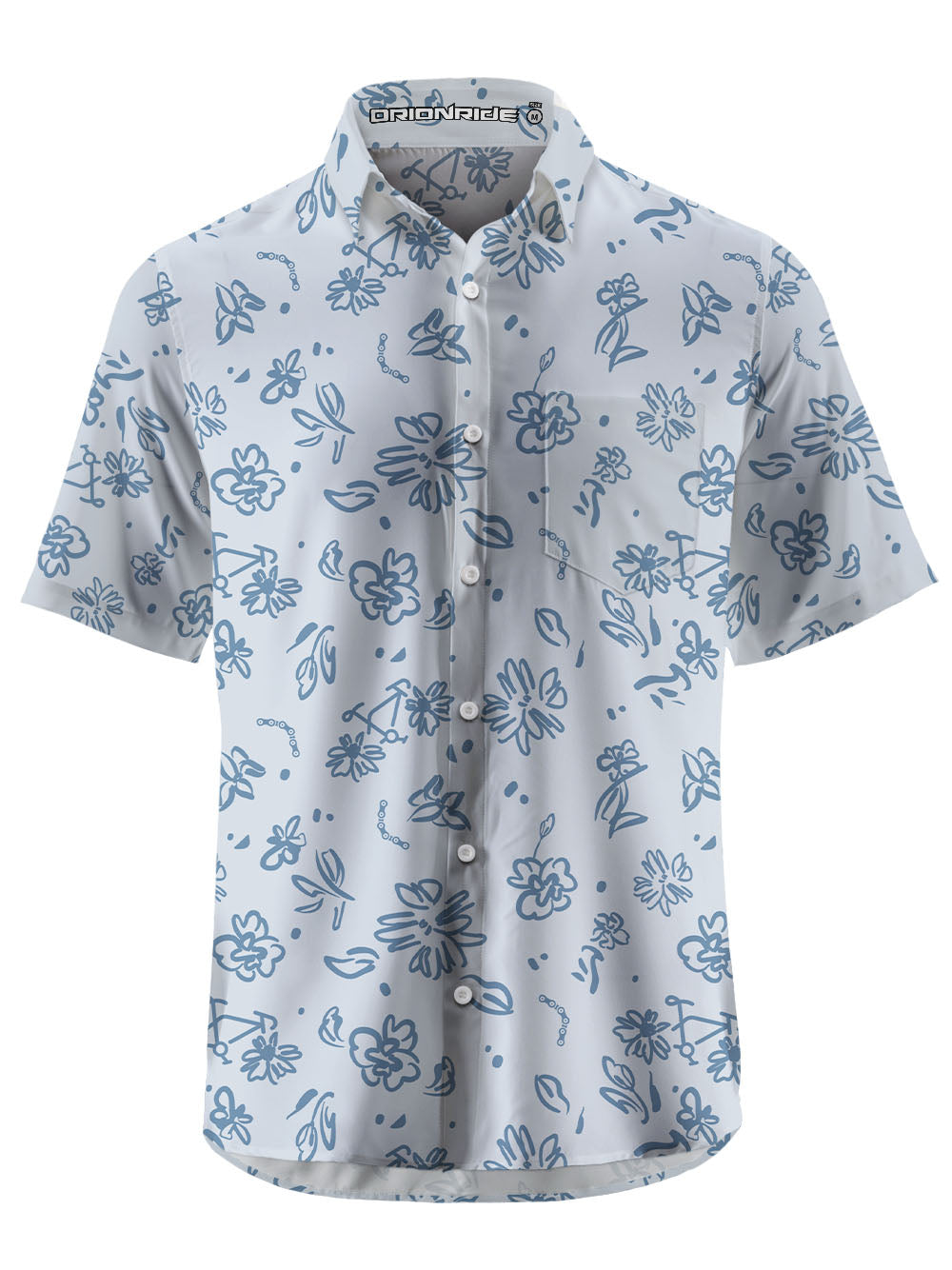 Orionride Line Flower Bicycle Zipper Pockets Ultra Lightweight Short Sleeves Gravel Shirt