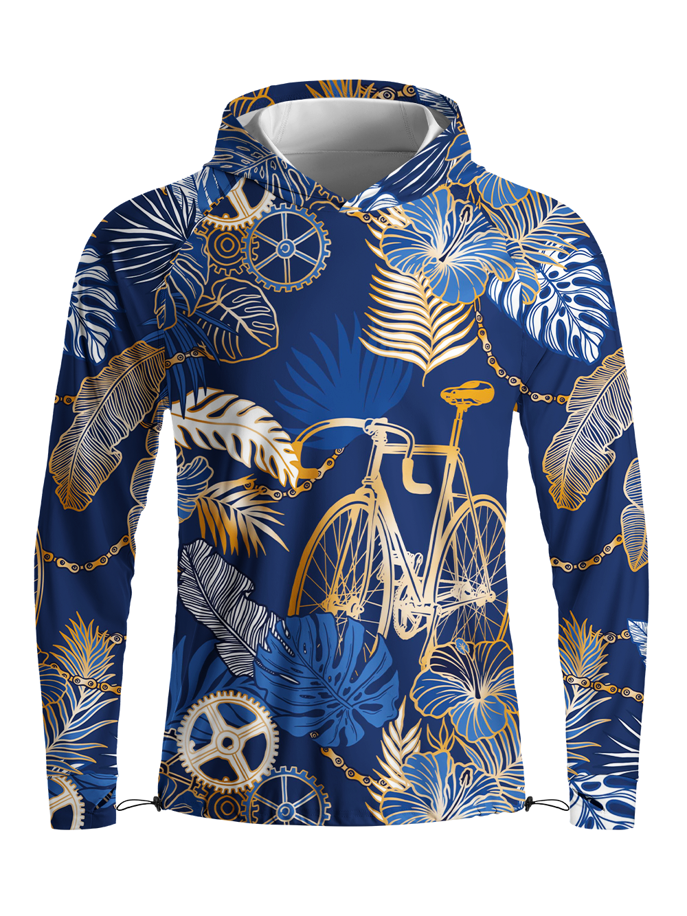 Orionride Hawaiian Plants Long Sleeve Cycling Hoodie Shirt