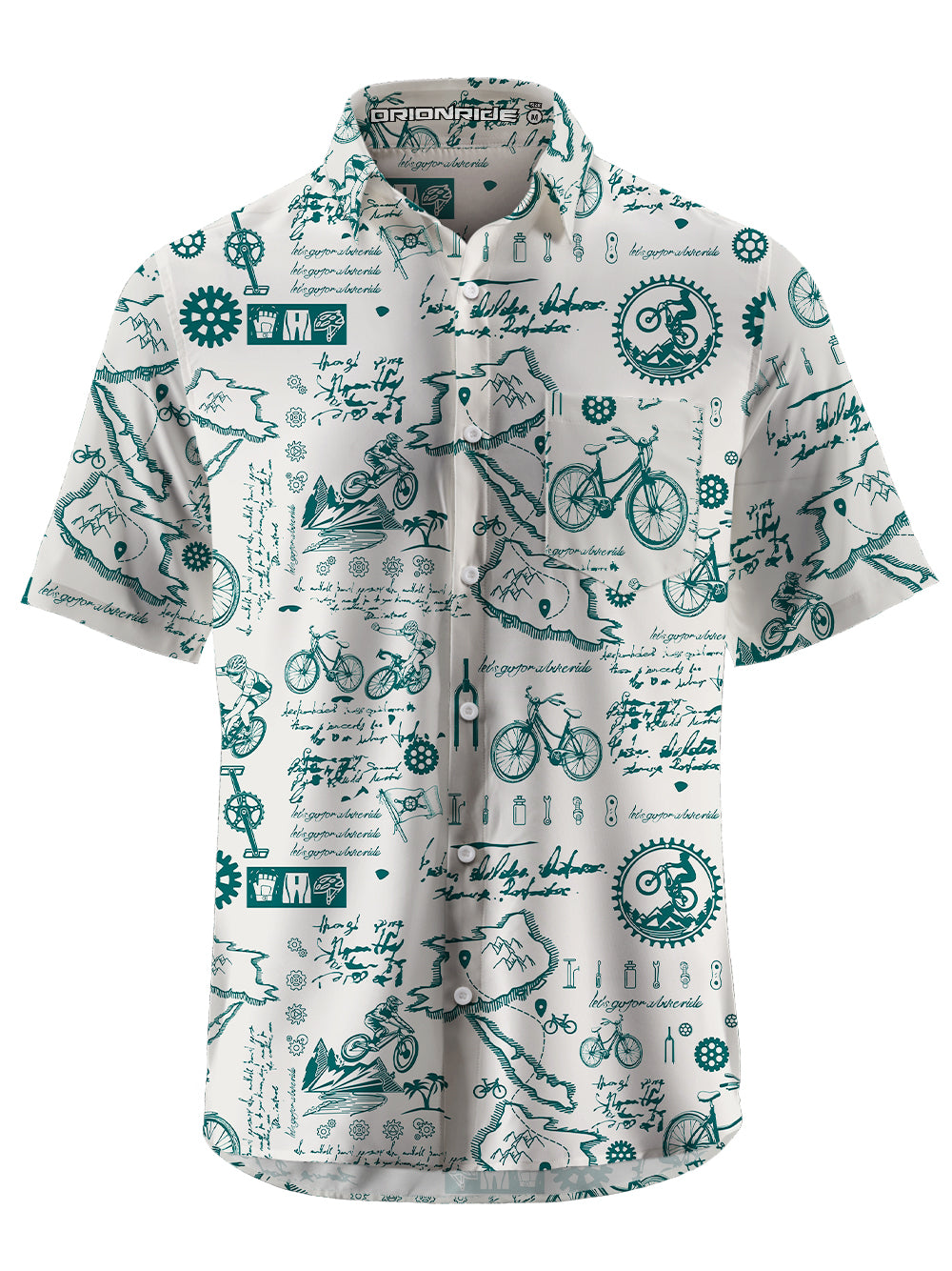Orionride Cycling Diary Zipper Pockets Ultra Lightweight Short Sleeves Gravel Shirt