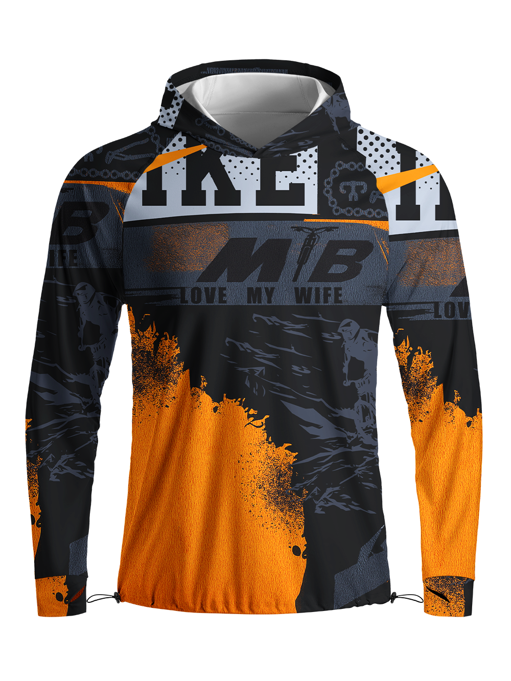 Orionride Determination To Ride Long Sleeve Cycling Hoodie Shirt
