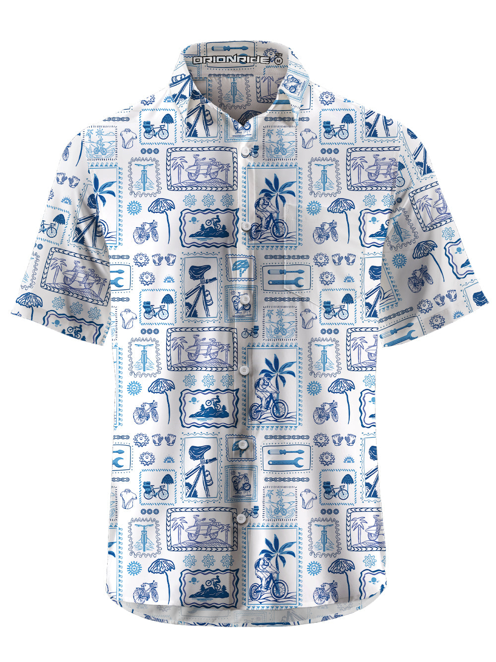 Orionride Memory Stamp Zipper Pockets Ultra Lightweight Short Sleeves Gravel Shirt