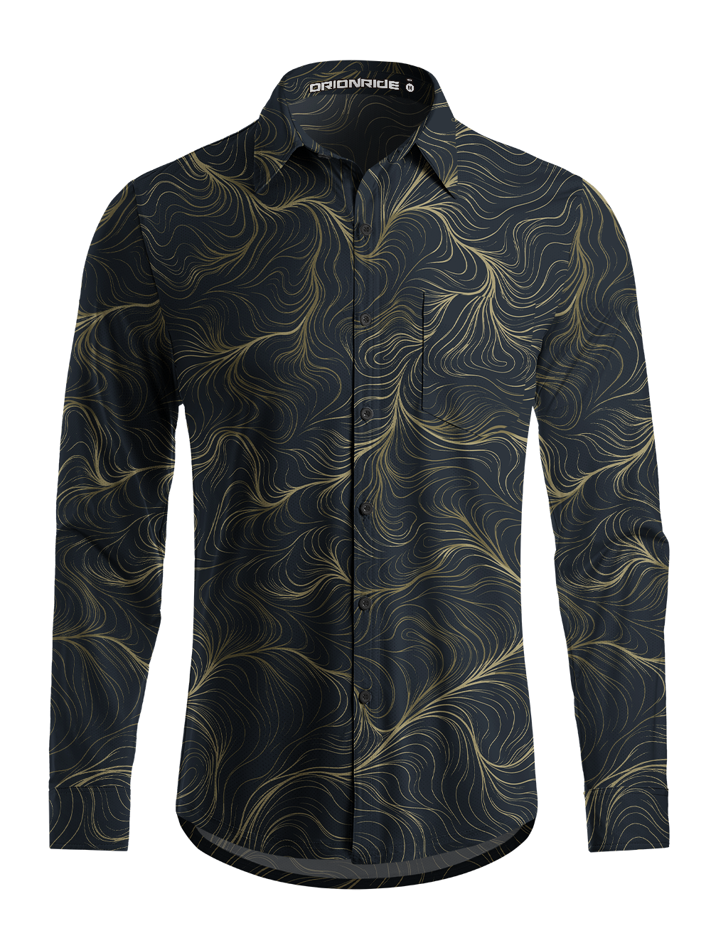 Orionride Golden Currents Men's Stretchy Breathable Long Sleeve Gravel Shirt