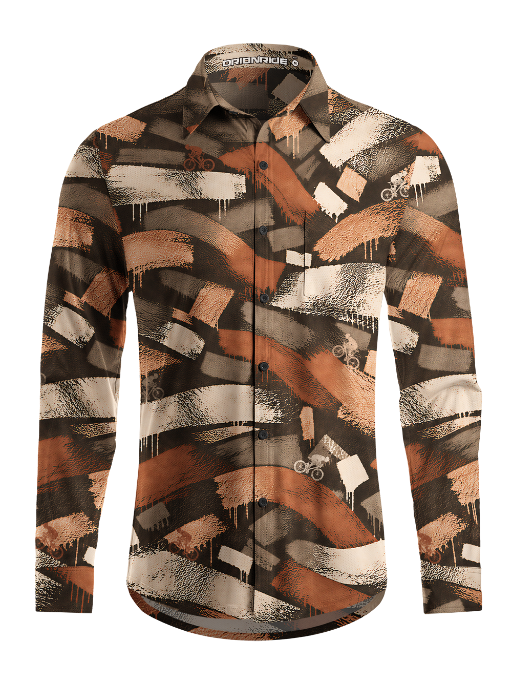Orionride Brushstroke Velocity Men's Stretchy Breathable Long Sleeve Gravel Shirt