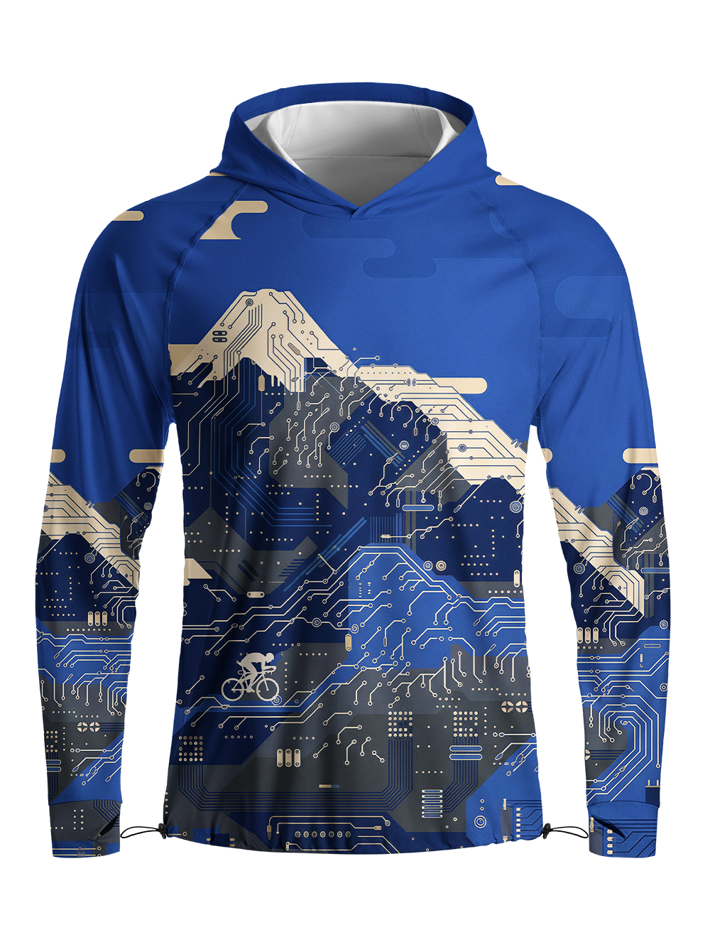 Orionride Circuit Mountains Long Sleeve Cycling Hoodie Shirt