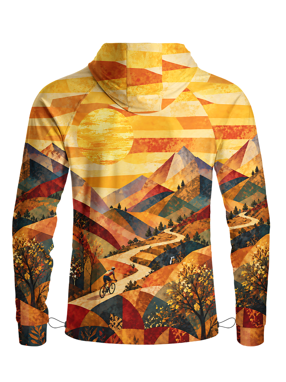 Orionride Paper Peaks Long Sleeve Cycling Hoodie Shirt