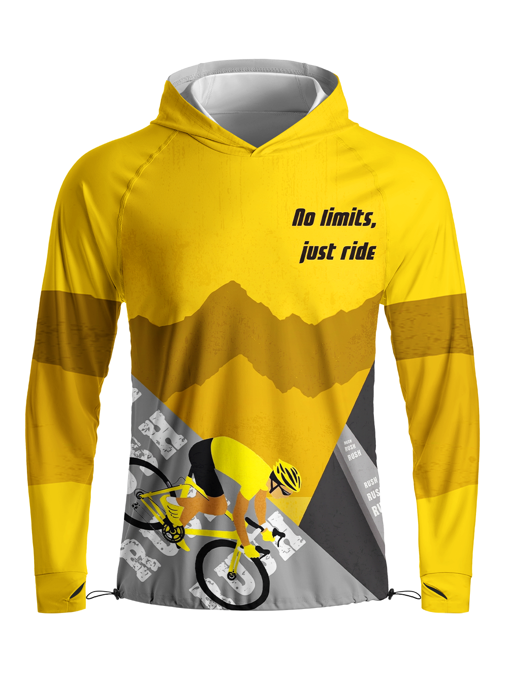 Orionride No Limits Just Ride Long Sleeve Cycling Hoodie Shirt