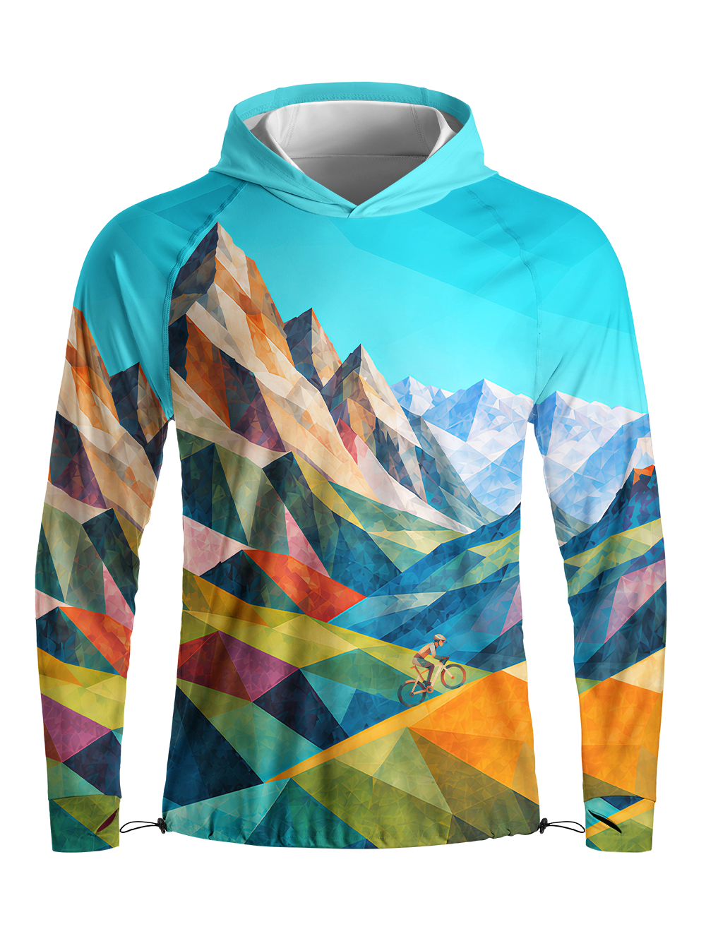 Orionride Faceted Horizon Long Sleeve Cycling Hoodie Shirt
