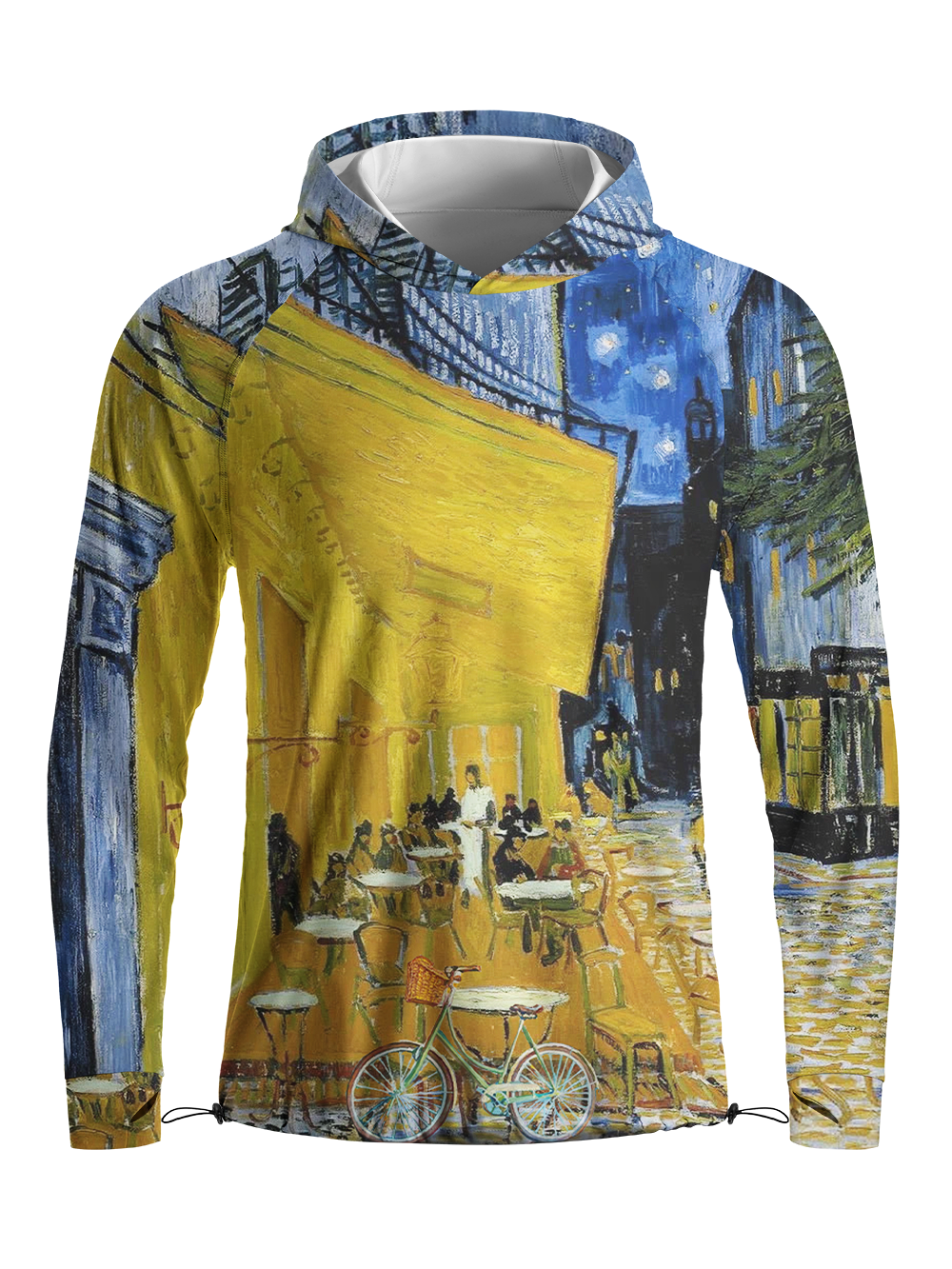 Orionride Van Gogh Clock Long Sleeve Cycling Hoodie Shirt