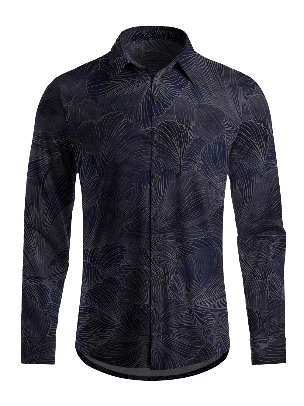 Orionride Peony With Lines Men's Stretchy Breathable Long Sleeve Gravel Shirt