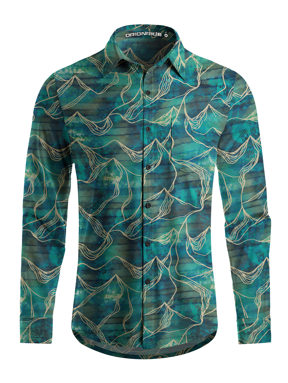 Orionride Liquid Topography Men's Stretchy Breathable Long Sleeve Gravel Shirt