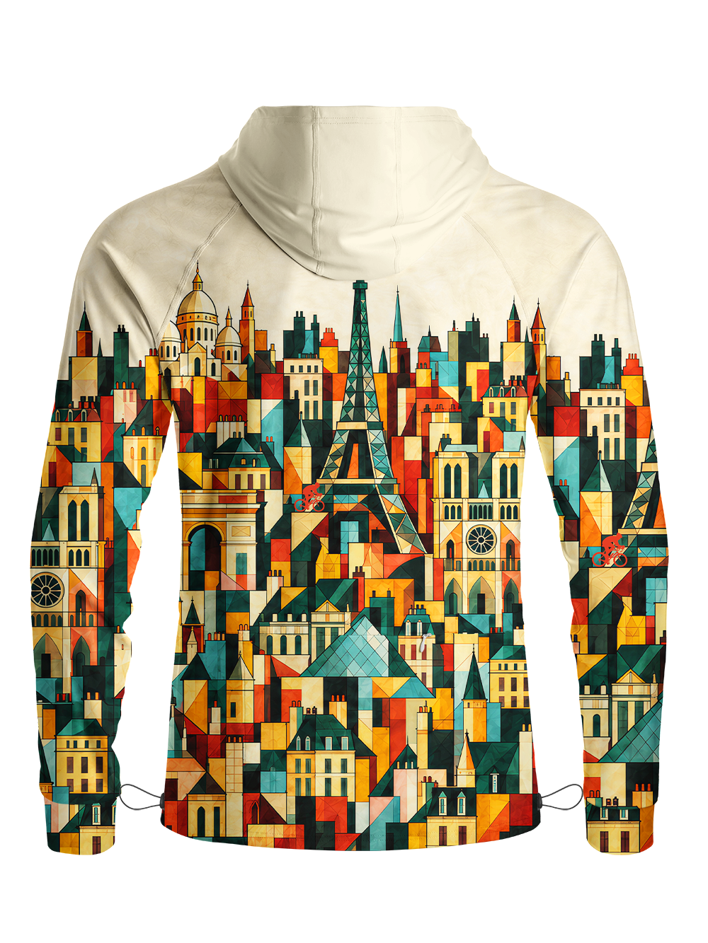 Orionride Geometric Metropolis Long Sleeve Cycling Hoodie Shirt