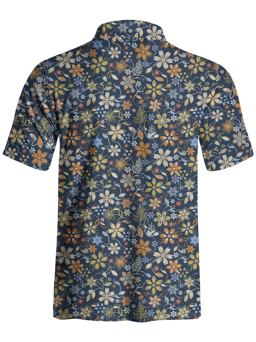 Orionride Embroidered Flower Men's Polo Shirt