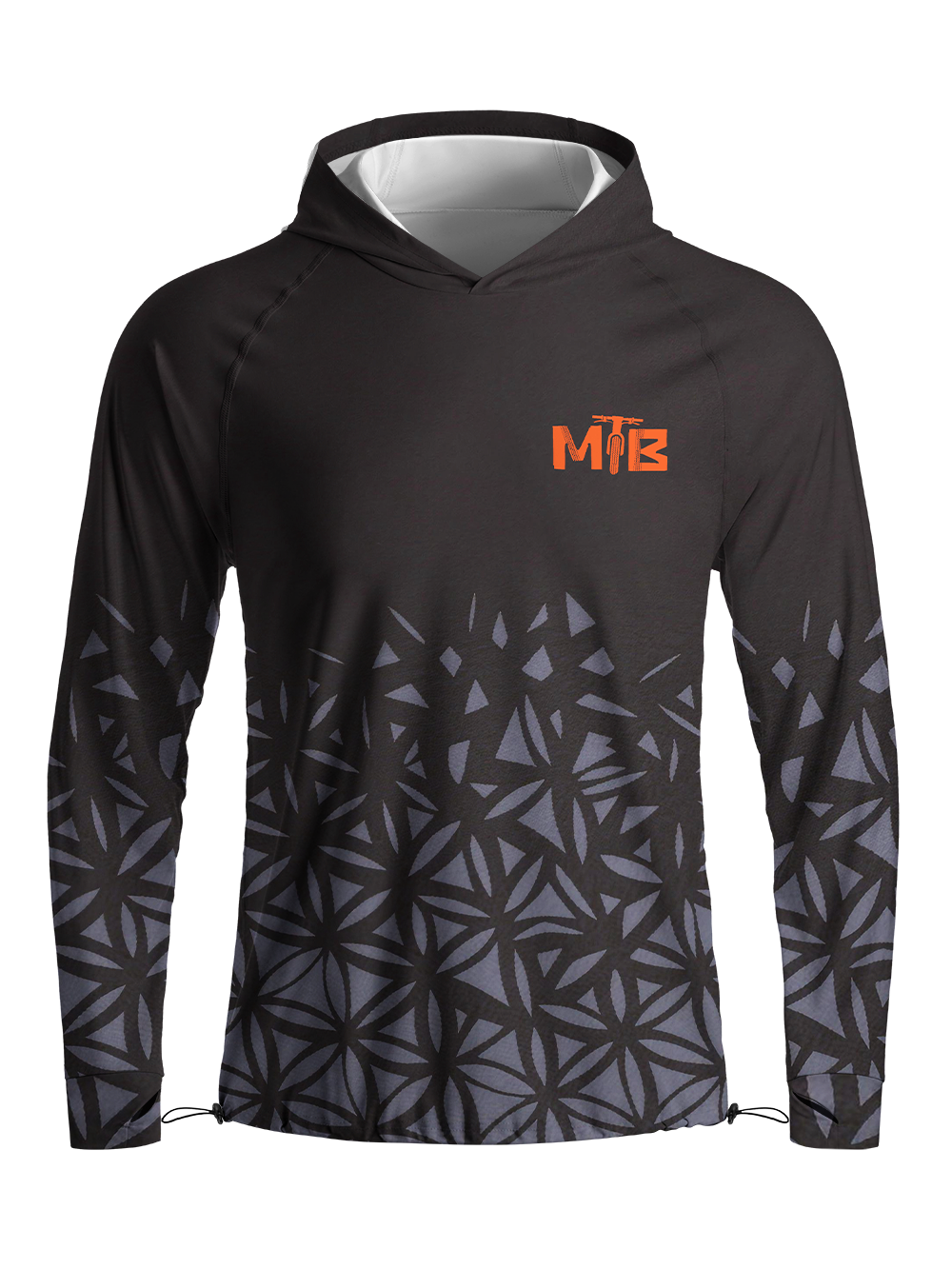 Orionride Obsidian Lines Long Sleeve Cycling Hoodie Shirt