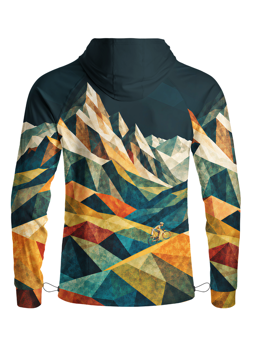 Orionride Faceted Horizon Long Sleeve Cycling Hoodie Shirt