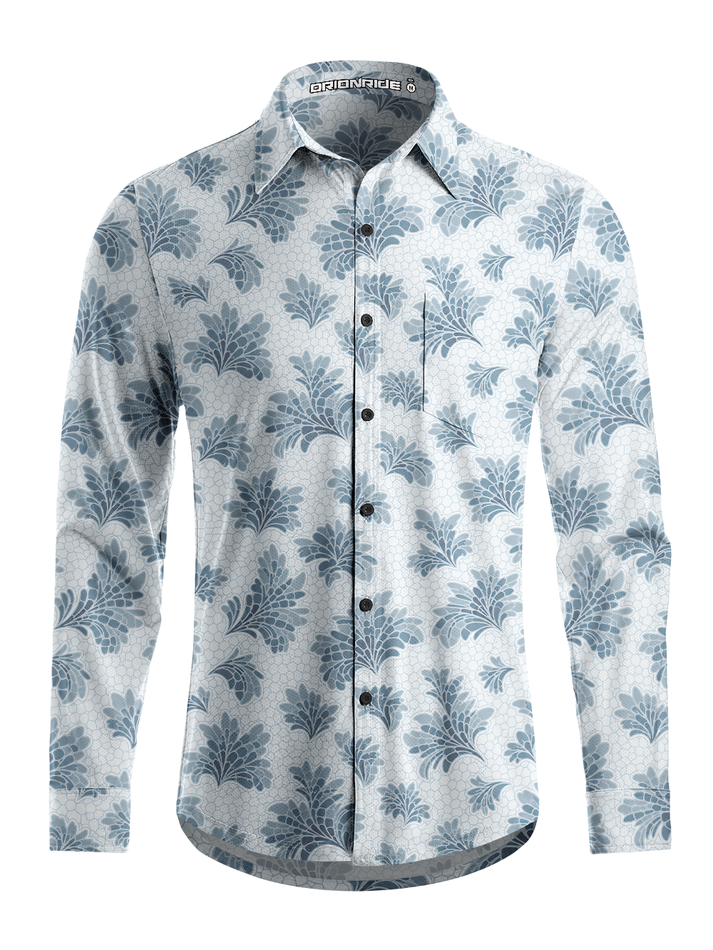 Orionride Botanical Lattice Men's Stretchy Breathable Long Sleeve Gravel Shirt