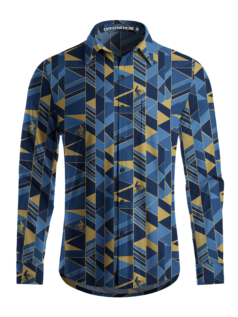 Orionride Geometric Velocity Men's Stretchy Breathable Long Sleeve Gravel Shirt