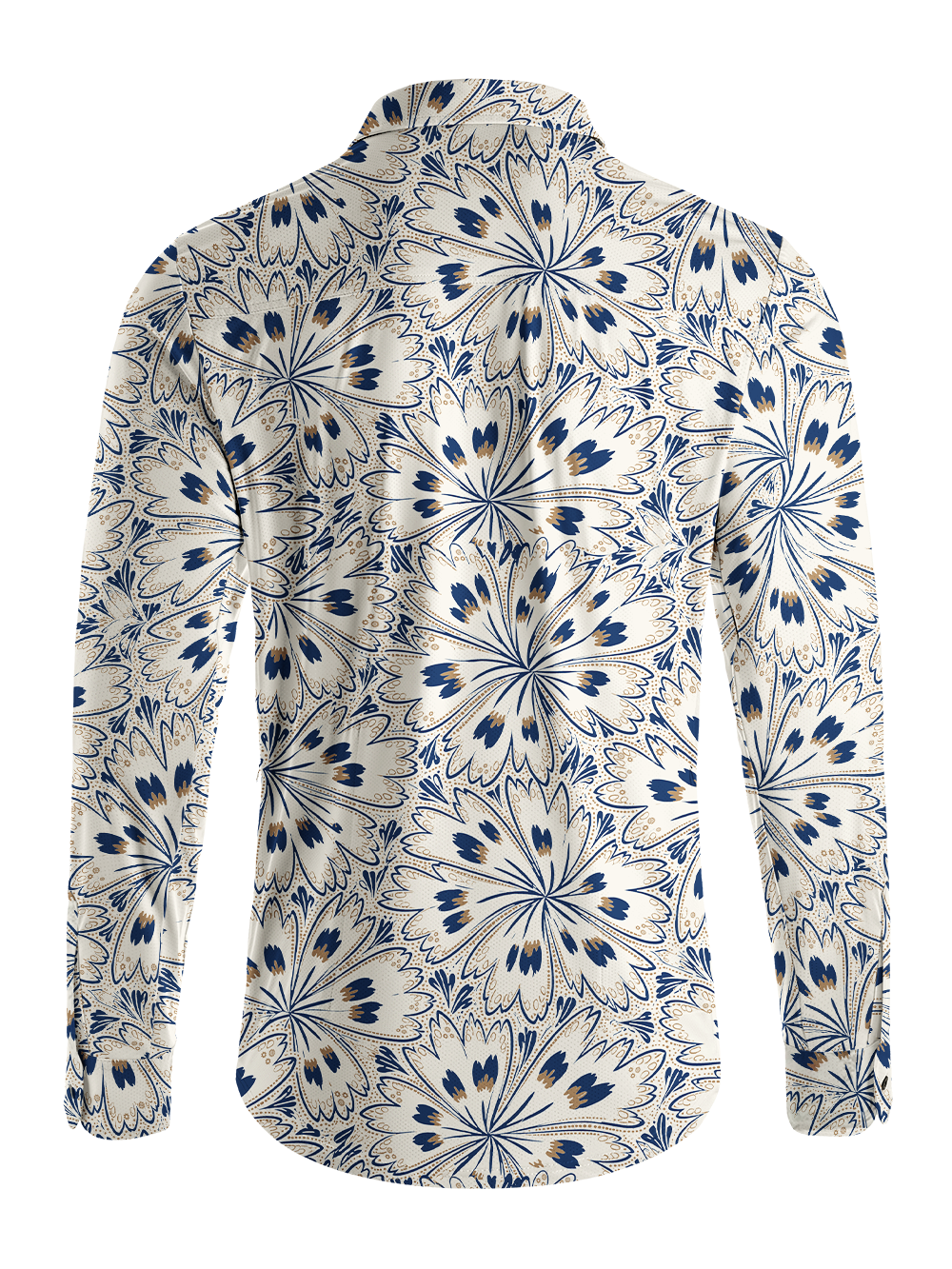 Orionride Porcelain Blossom Men's Stretchy Breathable Long Sleeve Gravel Shirt