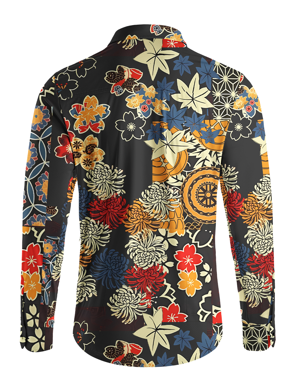 Orionride Unique Gear Flower Men's Stretchy Breathable Long Sleeve Gravel Shirt