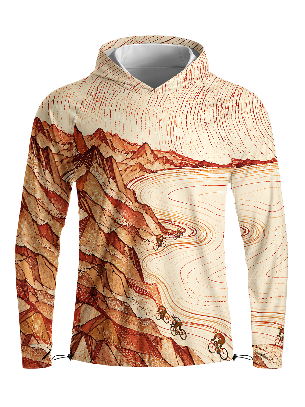 Orionride Topographic Flow Long Sleeve Cycling Hoodie Shirt