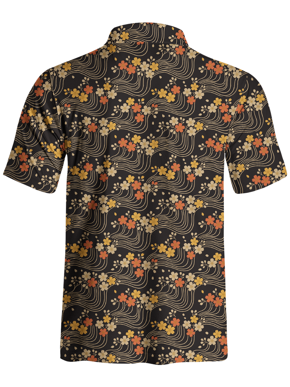 Orionride Cherry Blossom Lines Men's Polo Shirt