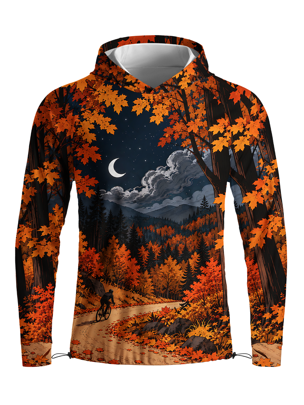 Orionride Autumn Nocturne Long Sleeve Cycling Hoodie Shirt