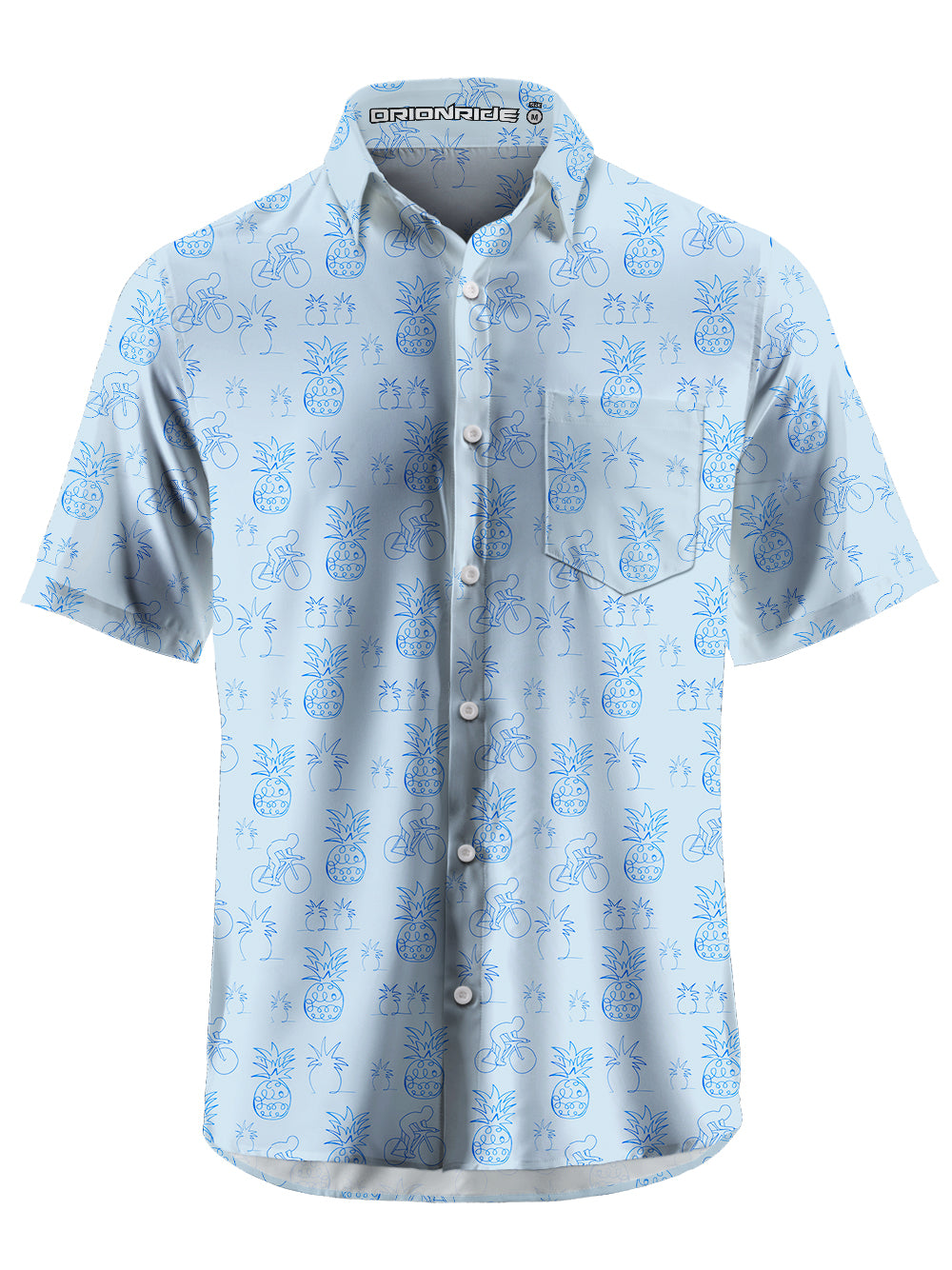 Orionride Pineapple Rider Zipper Pockets Ultra Lightweight Short Sleeves Gravel Shirt
