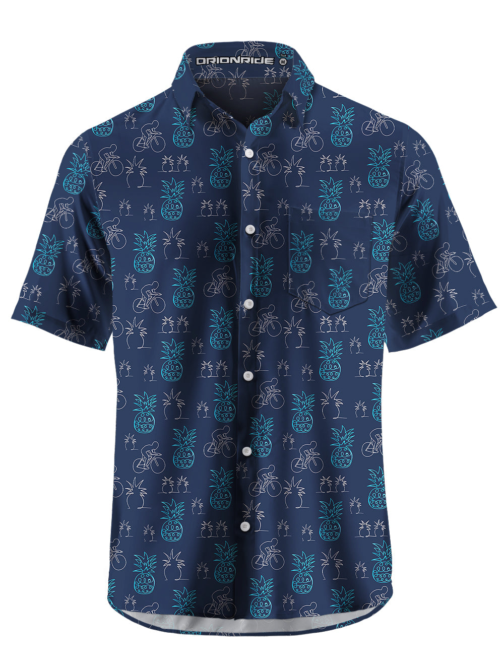 Orionride Pineapple Rider Zipper Pockets Ultra Lightweight Short Sleeves Gravel Shirt
