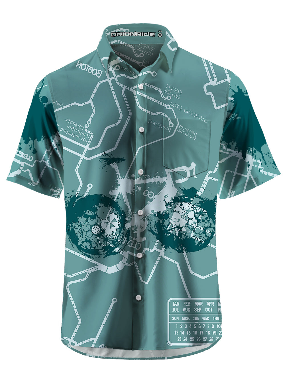 Orionride Green Trail Zipper Pockets Ultra Lightweight Short Sleeves Gravel Shirt