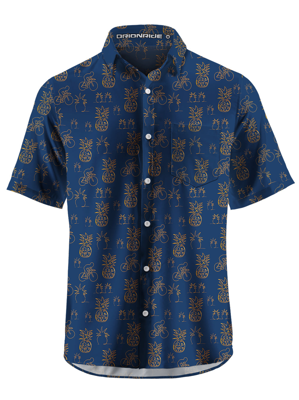 Orionride Pineapple Rider Zipper Pockets Ultra Lightweight Short Sleeves Gravel Shirt