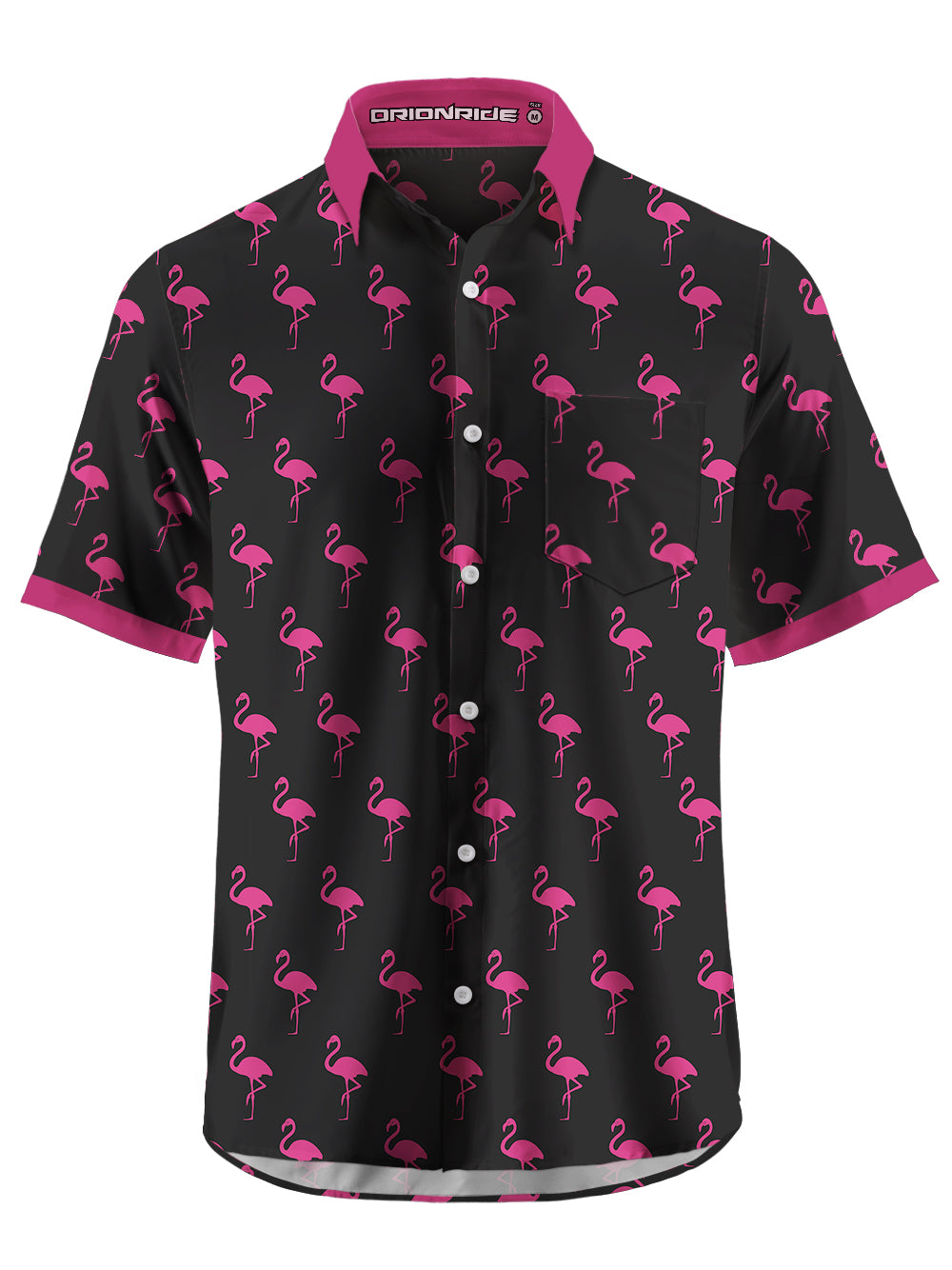 Orionride Flamingo Zipper Pockets Ultra Lightweight Short Sleeves Gravel Shirt