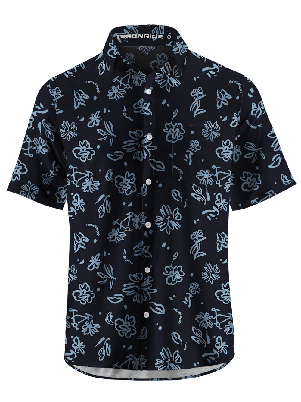 Orionride Line Flower Bicycle Zipper Pockets Ultra Lightweight Short Sleeves Gravel Shirt