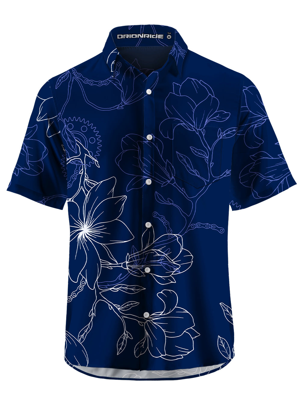 Orionride Gear Hibiscus Flower Zipper Pockets Ultra Lightweight Short Sleeves Gravel Shirt