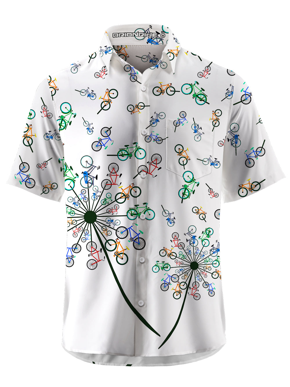 Orionride Short Sleeves Dandelion Bike Ultra Lightweight Hawaiian shirt