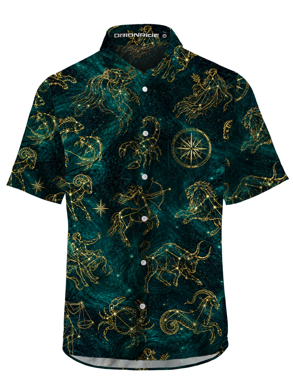 Orionride Celestial Compass Zipper Pockets Ultra Lightweight Short Sleeves Gravel Shirt