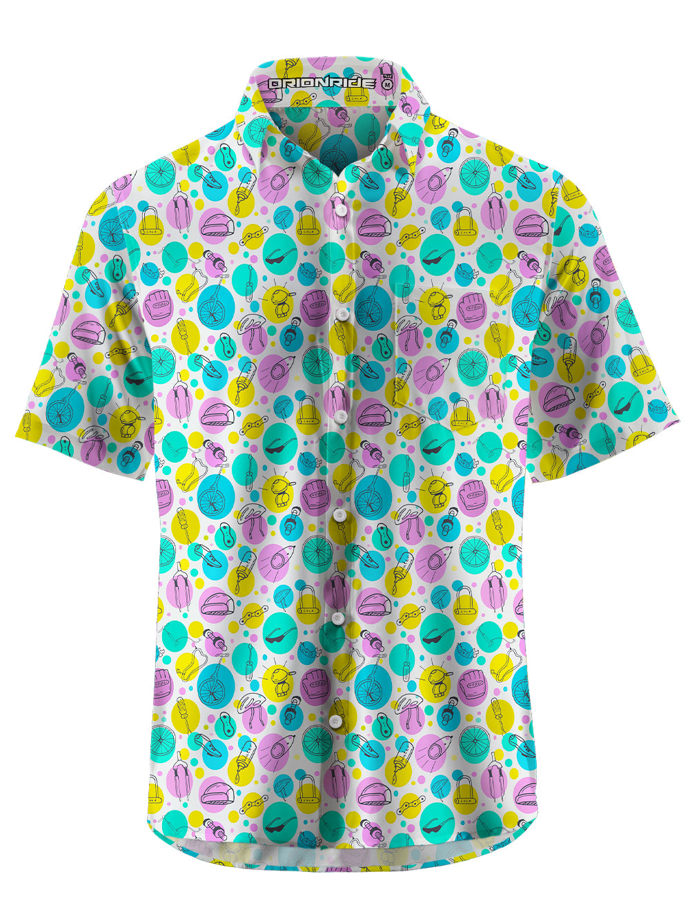 Orionride Colorful Equipment Zipper Pockets Ultra Lightweight Short Sleeves Gravel Shirt