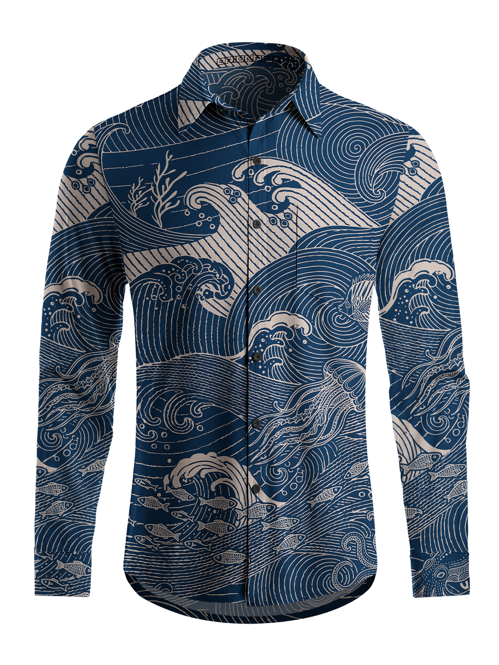 Orionride Wave Code Men's Stretchy Breathable Long Sleeve Gravel Shirt