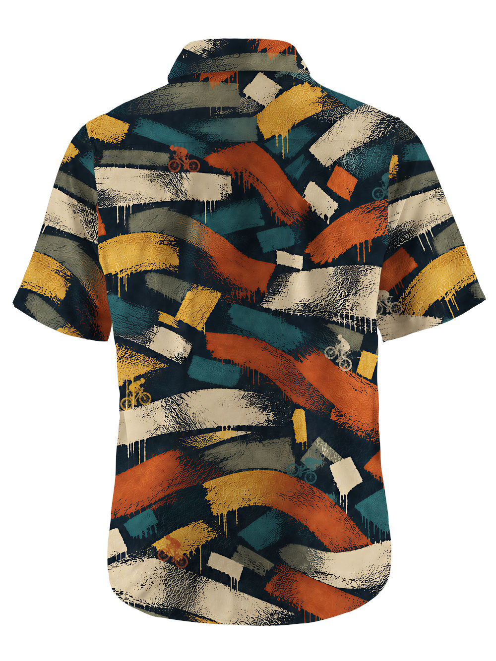 Orionride Brushstroke Velocity Zipper Pockets Ultra Lightweight Short Sleeves Gravel Shirt