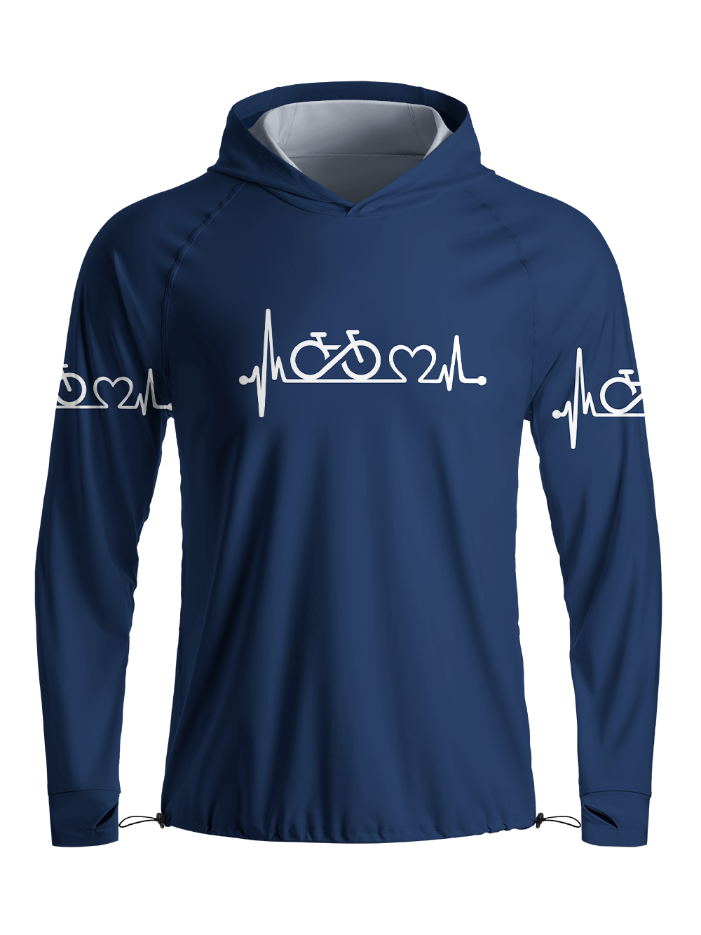 Orionride Bike Heartbeat Long Sleeve Cycling Hoodie Shirt