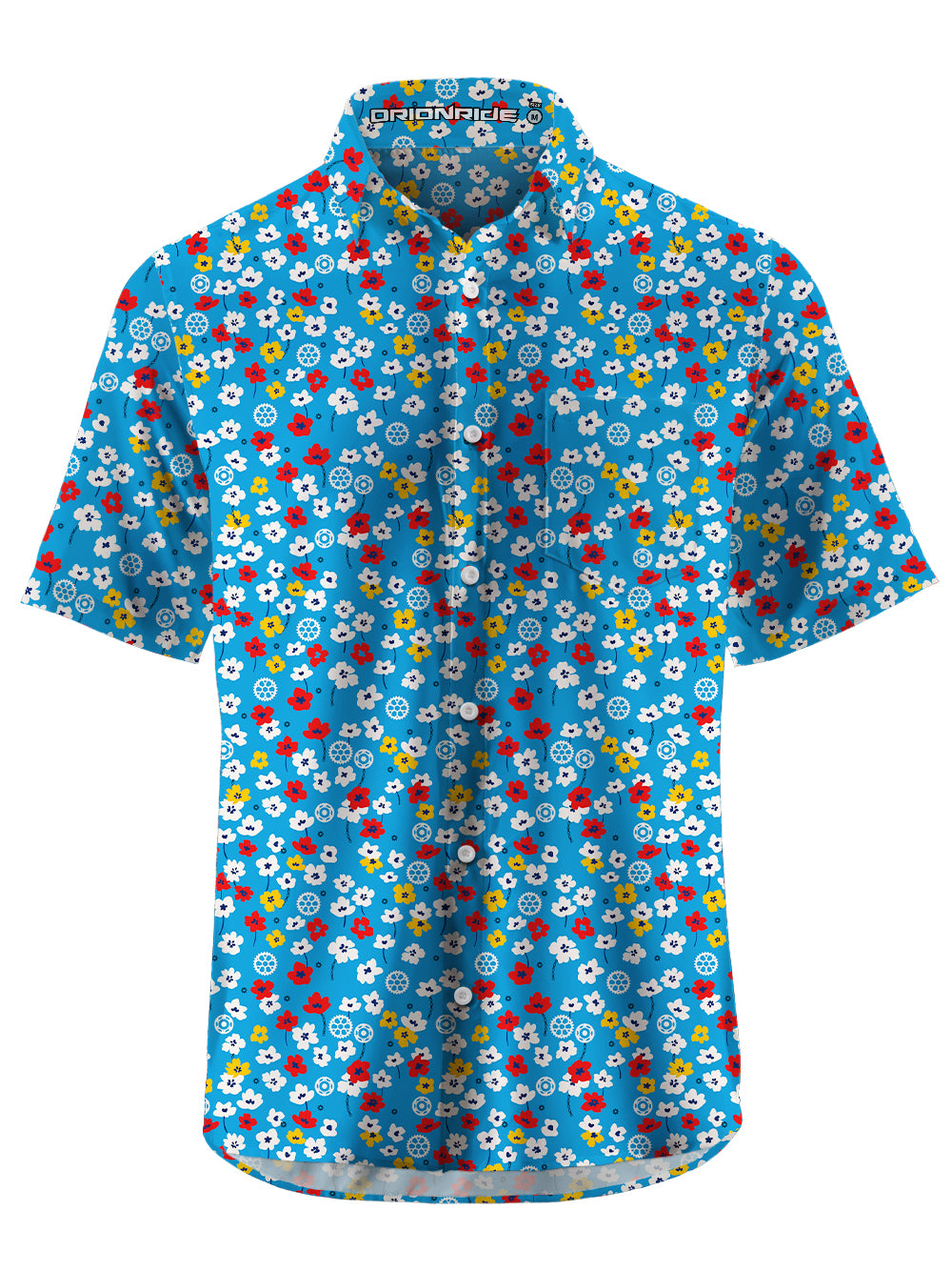 Orionride Floral Gear Zipper Pockets Ultra Lightweight Short Sleeves Gravel Shirt