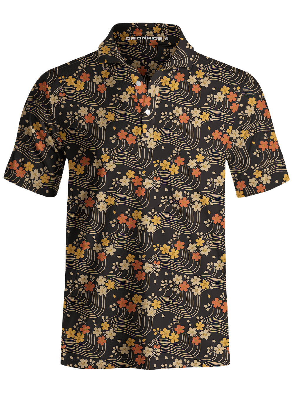 Orionride Cherry Blossom Lines Men's Polo Shirt