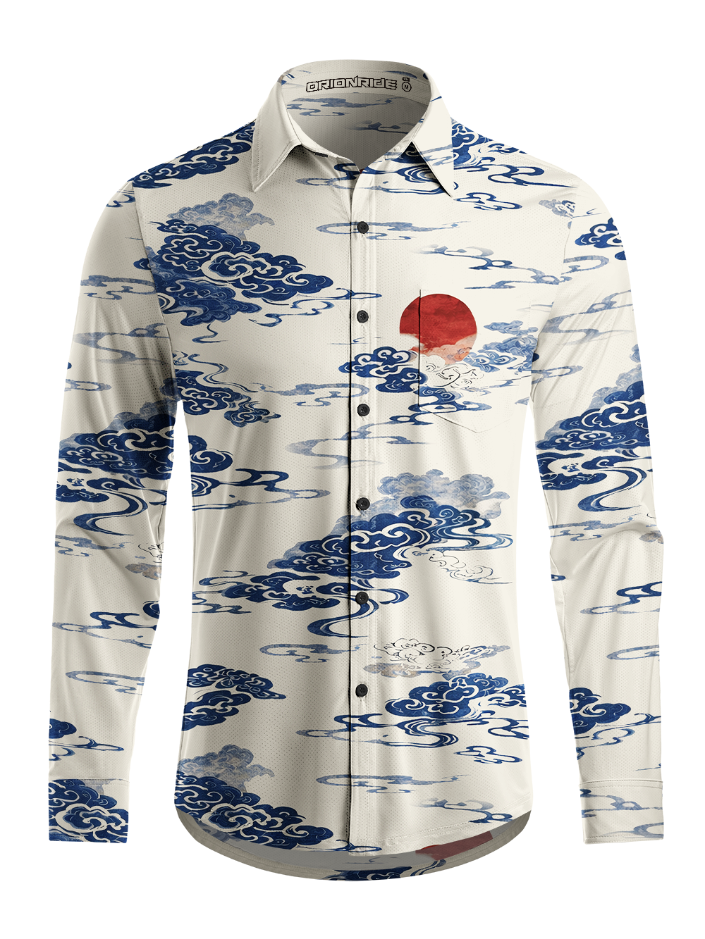 Orionride Auspicious Clouds Men's Stretchy Breathable Long Sleeve Gravel Shirt