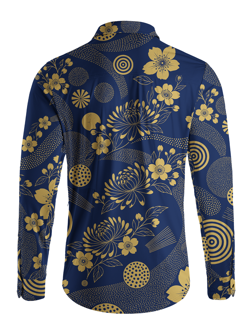 Orionride Graphic Bloom Men's Stretchy Breathable Long Sleeve Gravel Shirt
